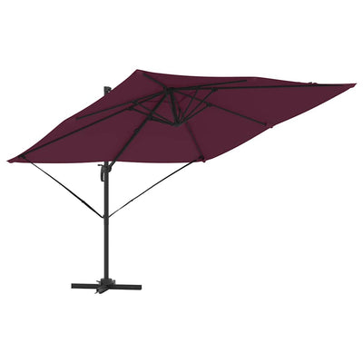 Vidaxl parasol roma rouge 286 x 284 x 265 cm aluminium et polyester