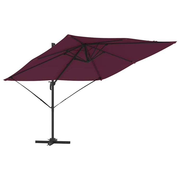 Vidaxl parasol roma rouge 286 x 284 x 265 cm aluminium et polyester