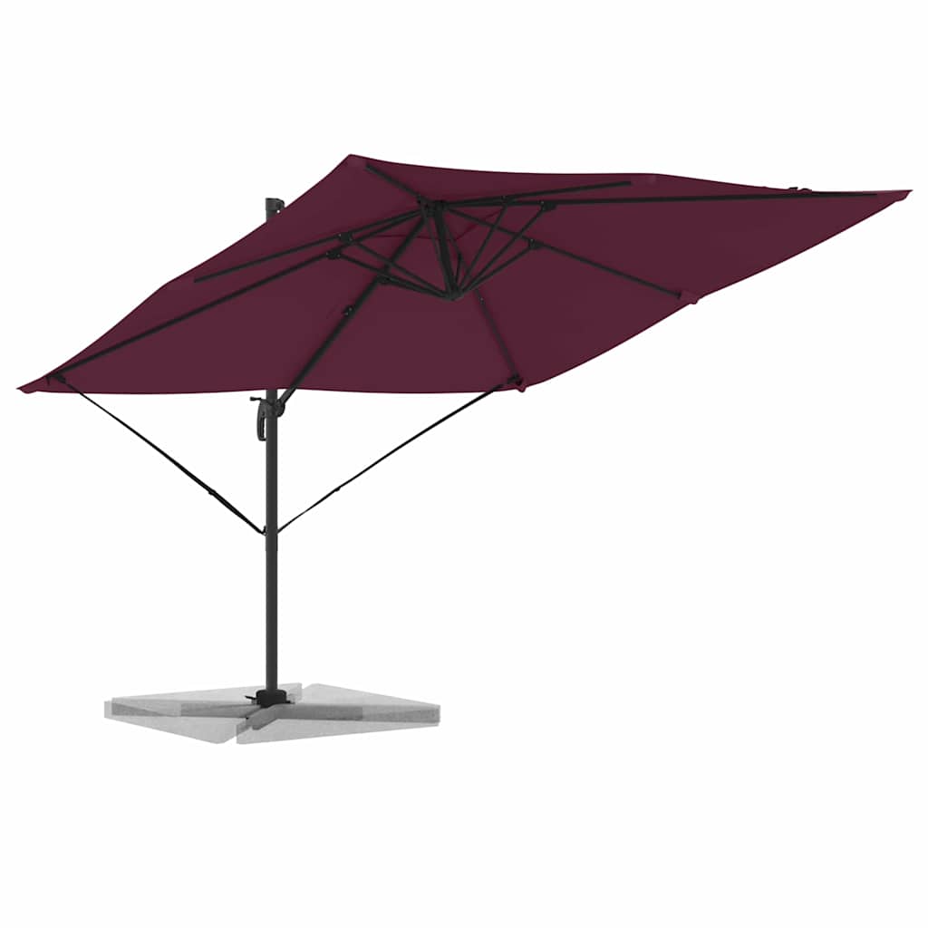 Vidaxl parasol roma rouge 286 x 284 x 265 cm aluminium et polyester