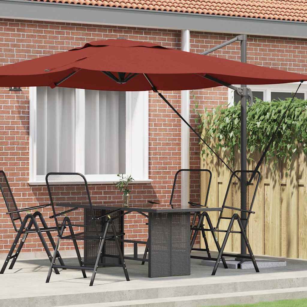 Vidaxl parasol roma rouge 286 x 284 x 265 cm aluminium et polyester