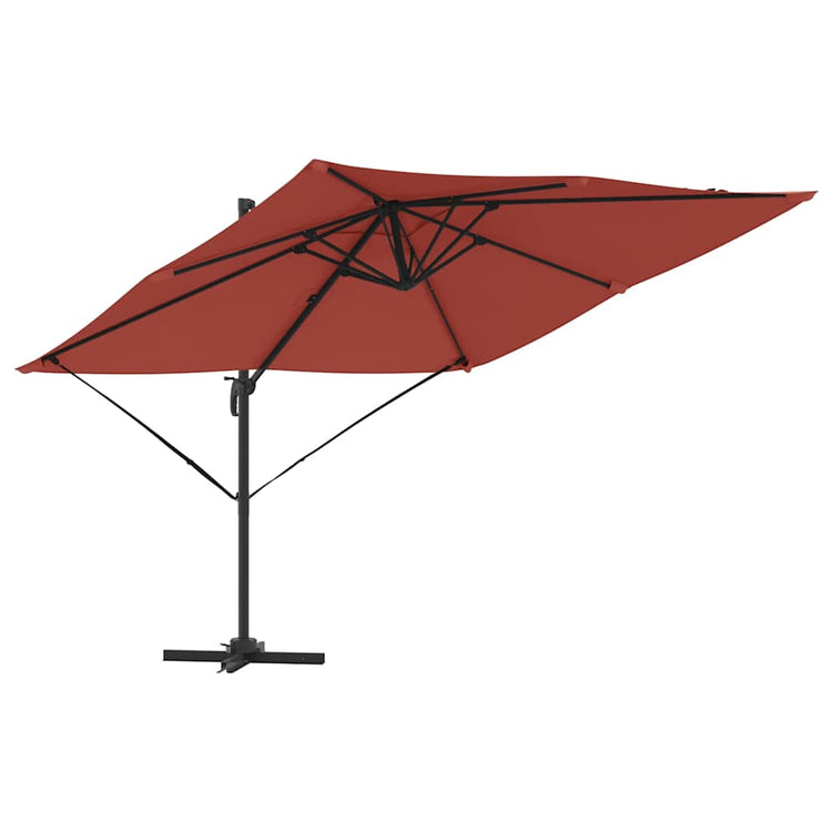 Vidaxl parasol roma rouge 286 x 284 x 265 cm aluminium et polyester