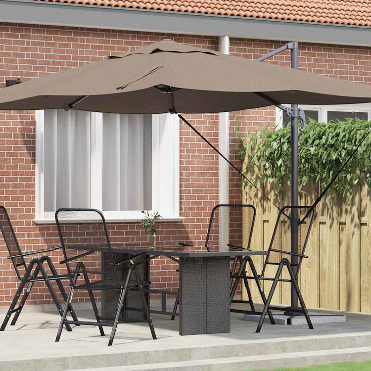 Vidaxx parasol taupe 351 x 250 x 260 cm polyester et aluminium