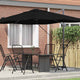 Parasol Vidaxx noir 351 x 250 x 260 cm polyester et aluminium