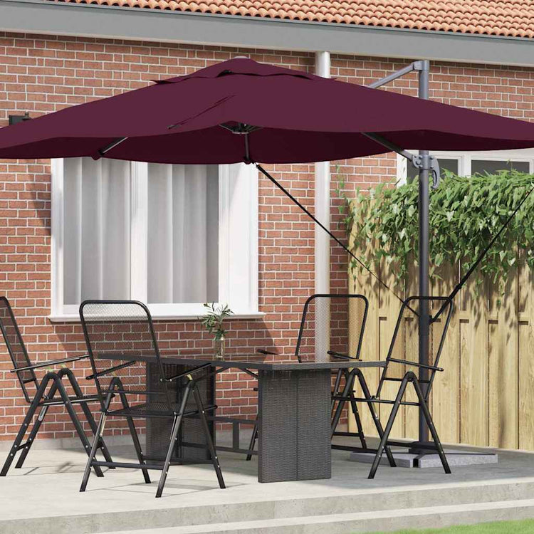 Vidaxx parasol rouge bordeaux 351 x 250 x 260 cm polyester et aluminium