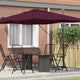 Vidaxx parasol rouge bordeaux 351 x 250 x 260 cm polyester et aluminium