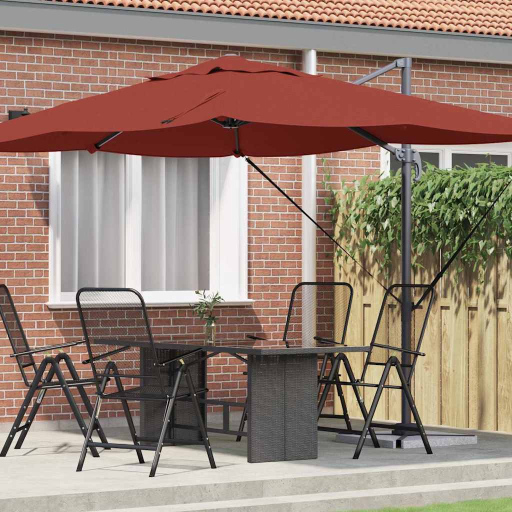 Parasol Vidaxx terre cuite 351 x 250 x 260 cm polyester et aluminium