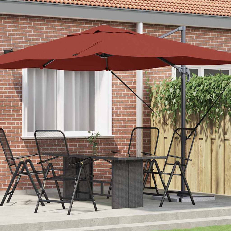 Parasol Vidaxx terre cuite 351 x 250 x 260 cm polyester et aluminium