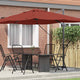 Parasol Vidaxx terre cuite 351 x 250 x 260 cm polyester et aluminium
