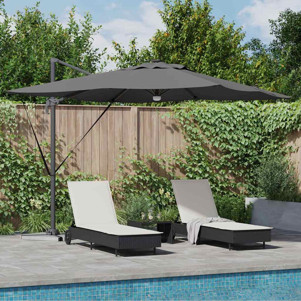 Vidaxl parasol roma avec bandes lumineuses LED anthracite 286 x 284 x 270 cm