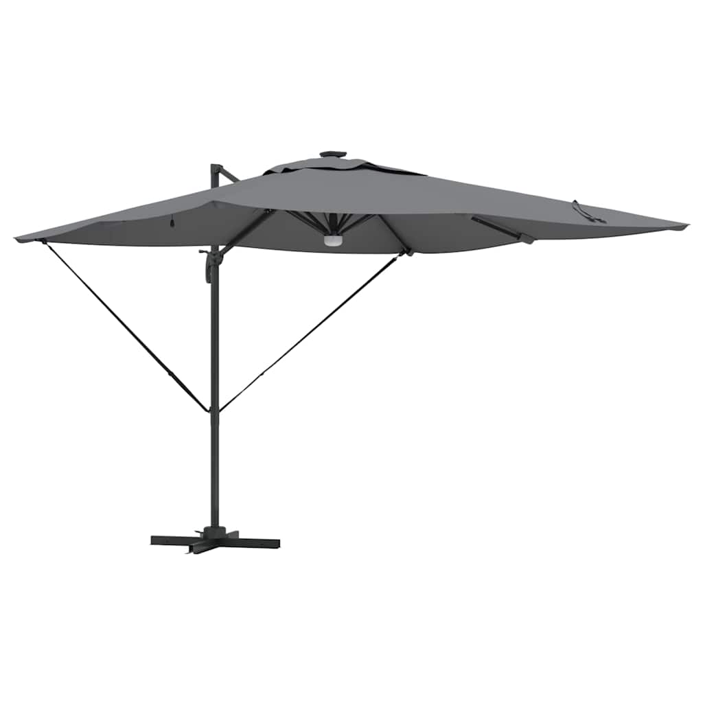 Vidaxl parasol roma avec bandes lumineuses LED anthracite 286 x 284 x 270 cm