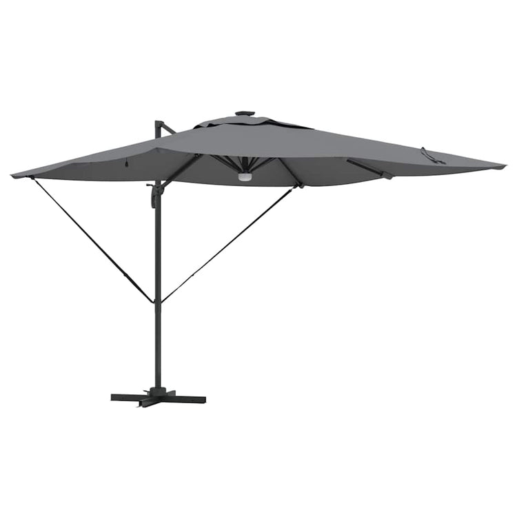 Vidaxl parasol roma avec bandes lumineuses LED anthracite 286 x 284 x 270 cm