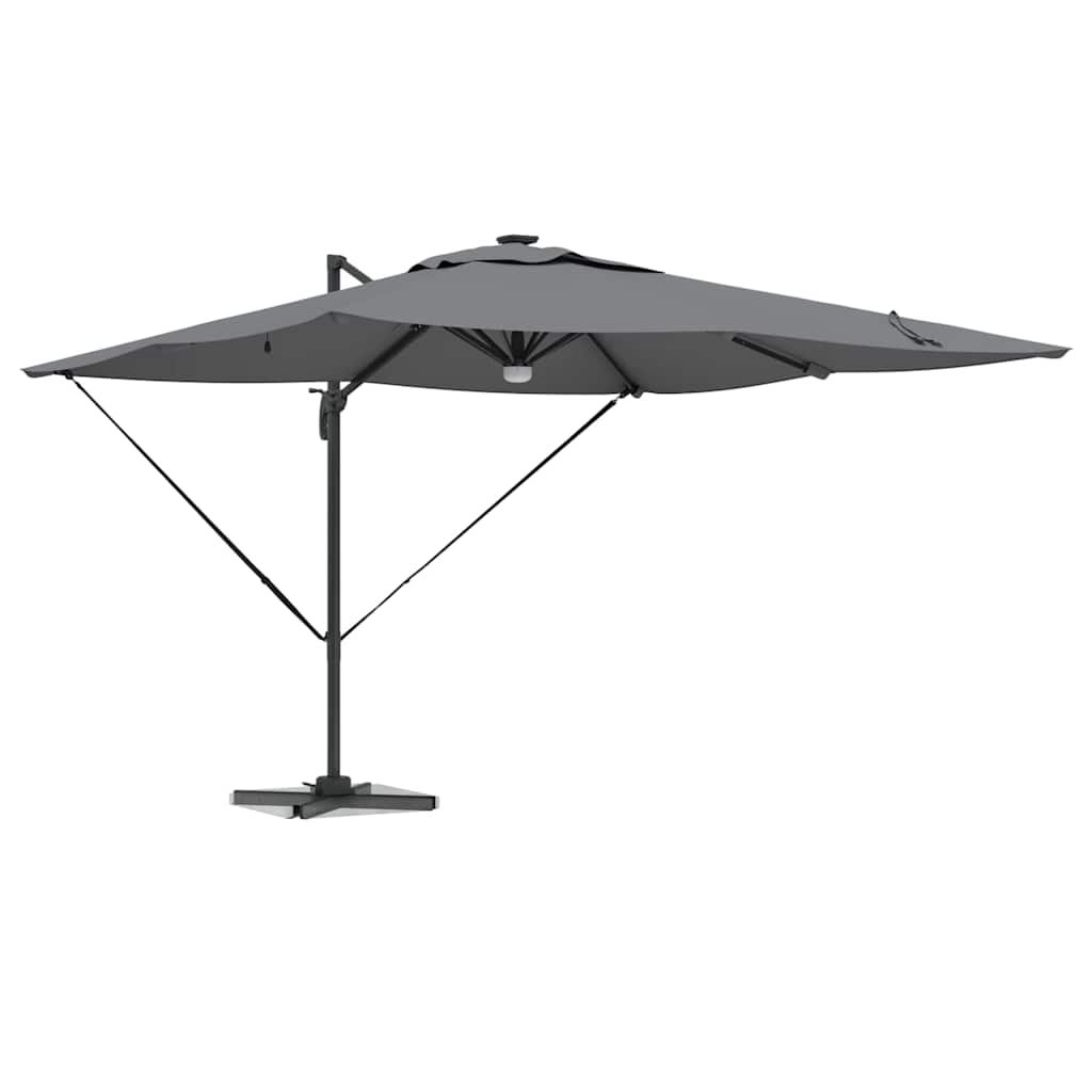 Vidaxl parasol roma avec bandes lumineuses LED anthracite 286 x 284 x 270 cm