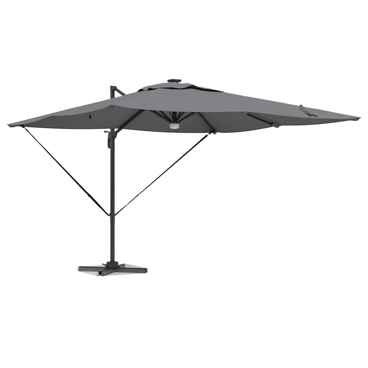 Vidaxl parasol roma avec bandes lumineuses LED anthracite 286 x 284 x 270 cm