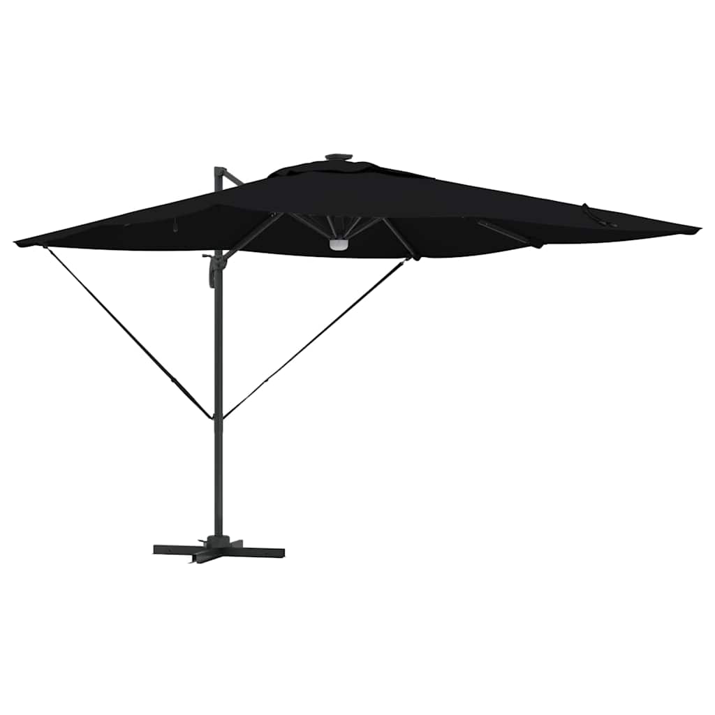 Vidaxl parasol roma noir 286 x 284 x 270 cm aluminium et polyester