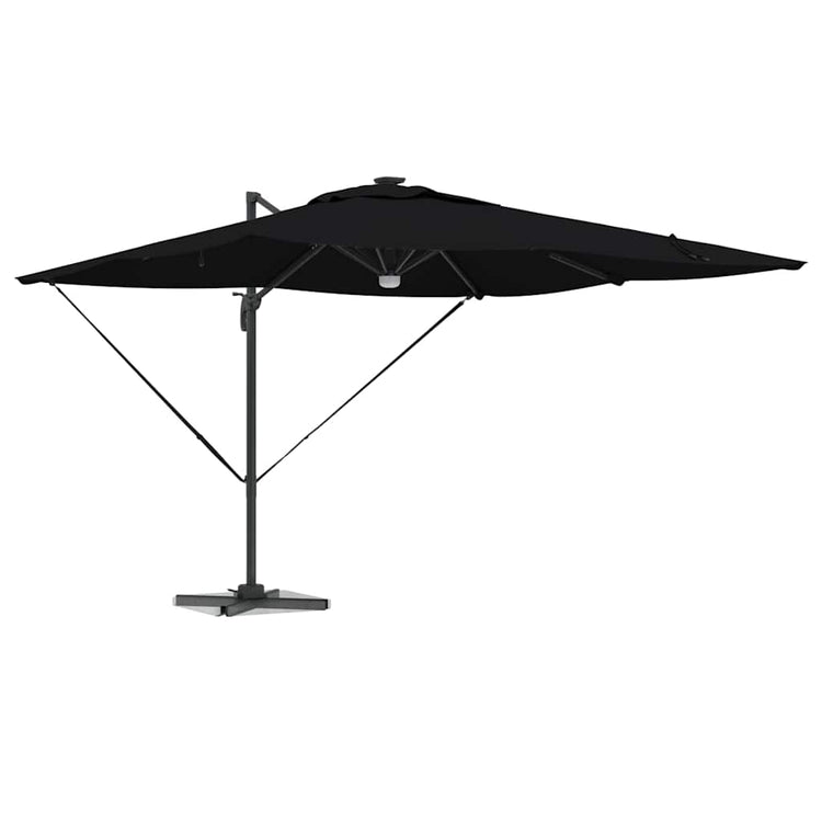 Vidaxl parasol roma noir 286 x 284 x 270 cm aluminium et polyester