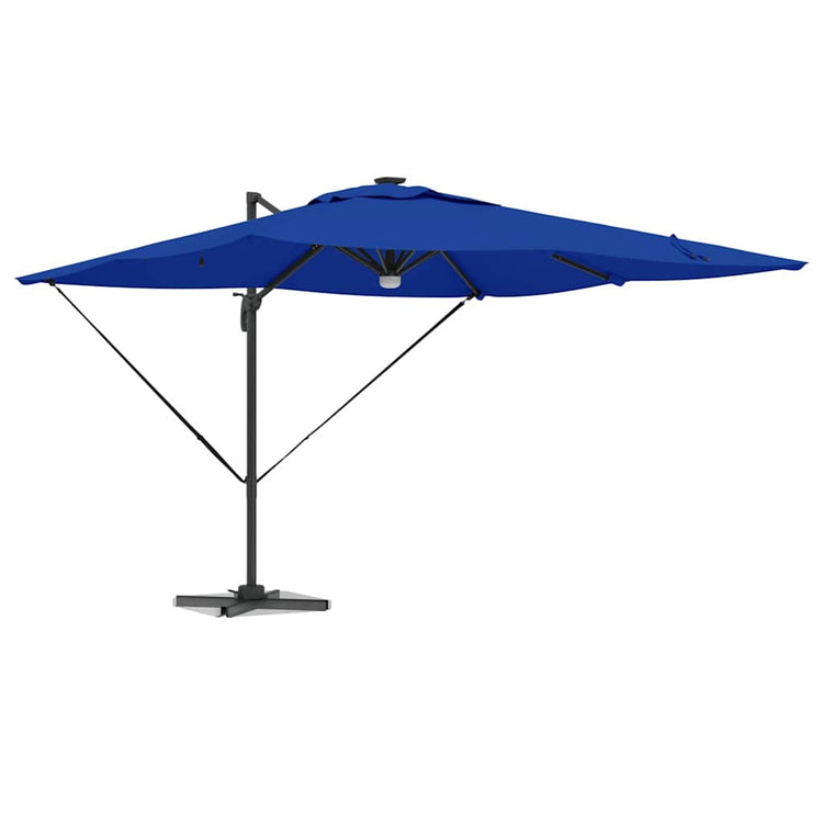 Vidaxl parasol roma bleu 286 x 284 x 270 cm aluminium et polyester