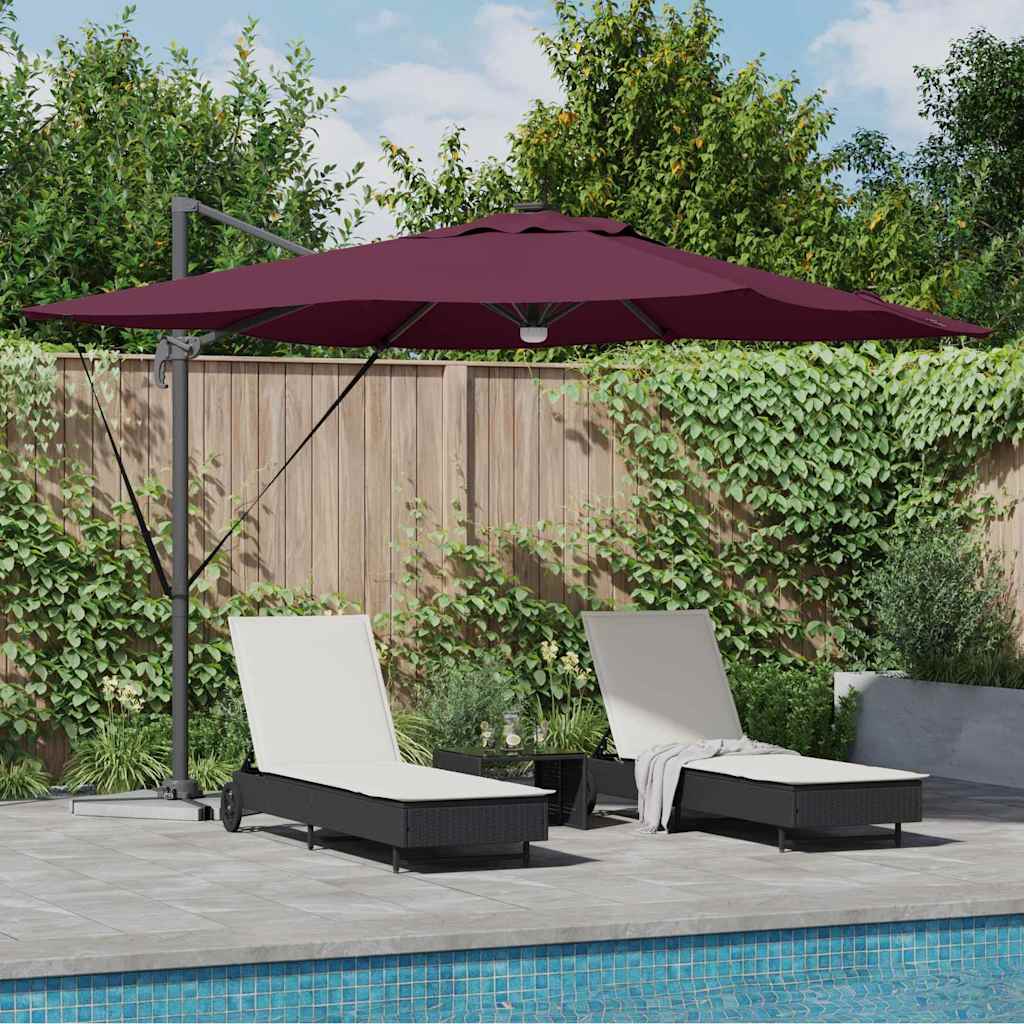 Vidaxl parasol roma rouge 286 x 284 x 270 cm aluminium et polyester