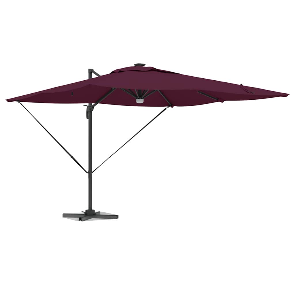 Vidaxl parasol roma rouge 286 x 284 x 270 cm aluminium et polyester
