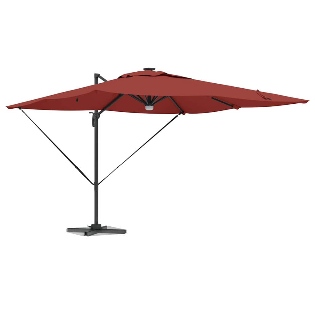 Vidaxl parasol roma rouge 286 x 284 x 270 cm aluminium et polyester