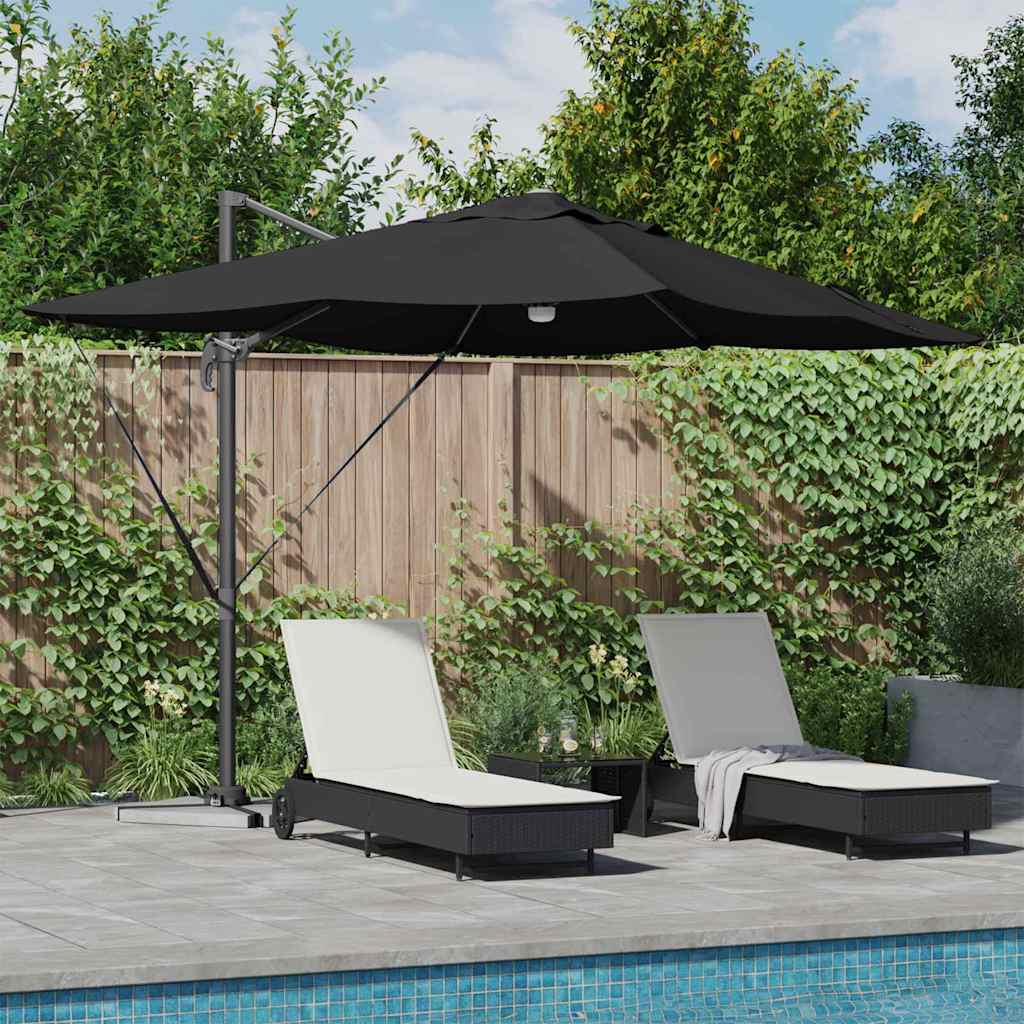 Vidaxx parasol noir 351 x 250 x 253 cm polyester et aluminium