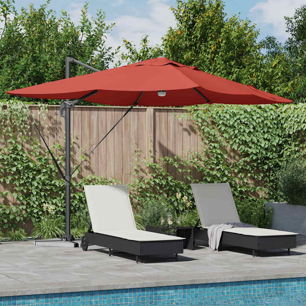 Parasol Vidaxx terre cuite 351 x 250 x 253 cm polyester et aluminium