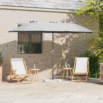 Vidaxxl parasol de jardin sable 370 x 197 x 239 cm polyester et aluminium