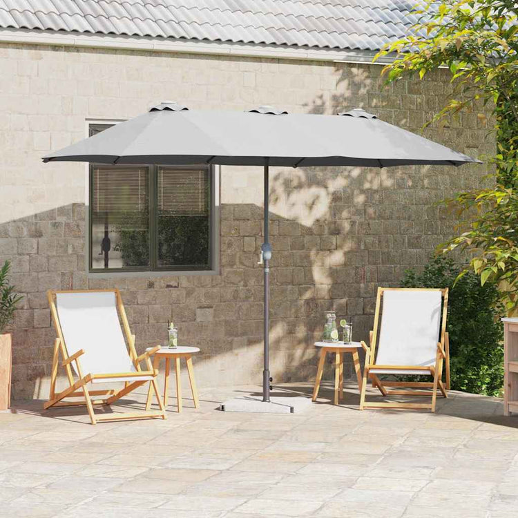 Vidaxxl parasol de jardin sable 370 x 197 x 239 cm polyester et aluminium
