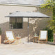 Vidaxxl parasol de jardin sable 370 x 197 x 239 cm polyester et aluminium