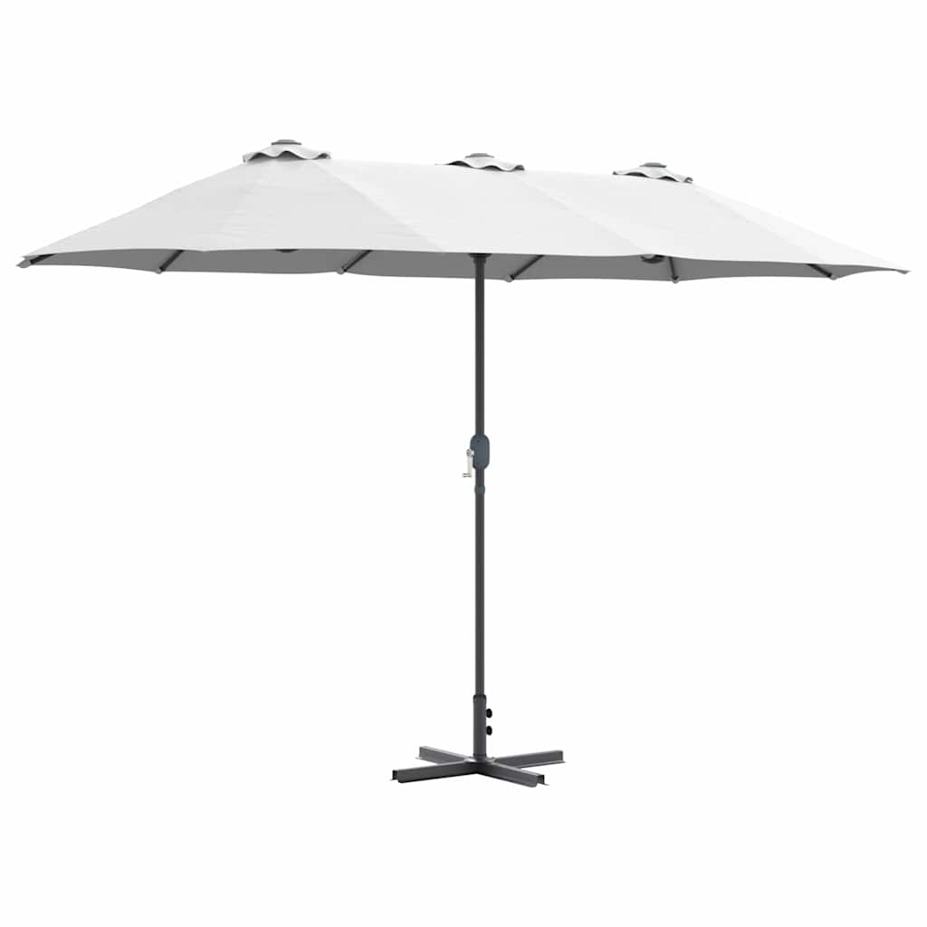 Vidaxxl parasol de jardin sable 370 x 197 x 239 cm polyester et aluminium