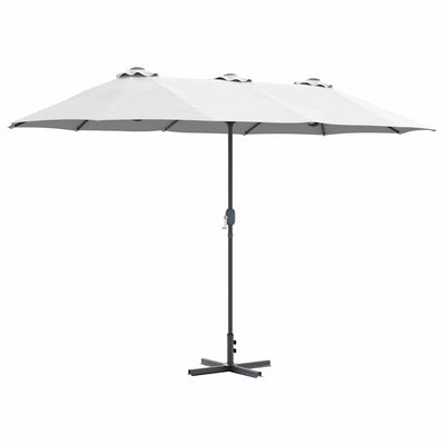 Vidaxxl parasol de jardin sable 370 x 197 x 239 cm polyester et aluminium