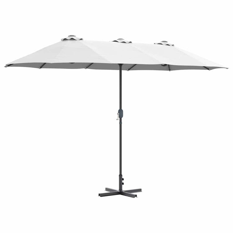 Vidaxxl parasol de jardin sable 370 x 197 x 239 cm polyester et aluminium