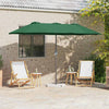 VidaXL parasol de jardin vert 370 x 197 x 239 cm polyester et aluminium