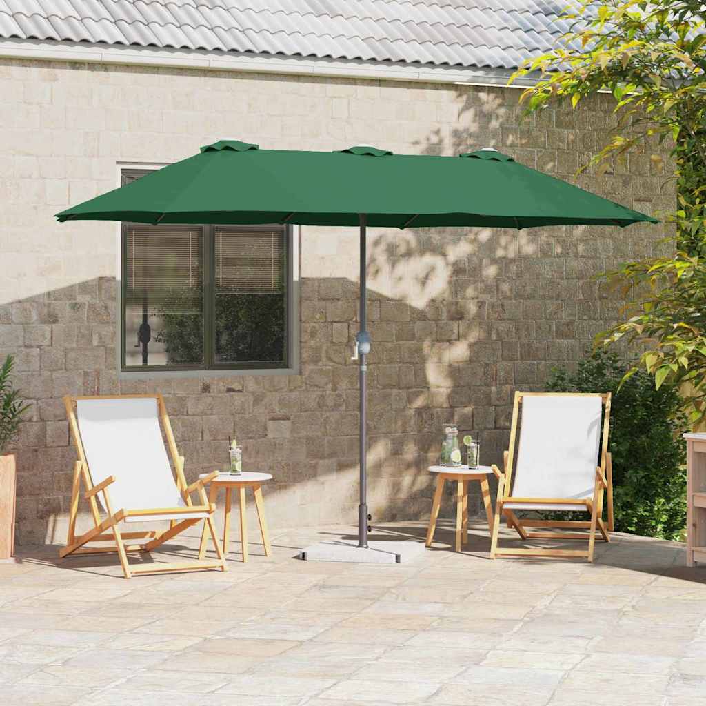 VidaXL parasol de jardin vert 370 x 197 x 239 cm polyester et aluminium