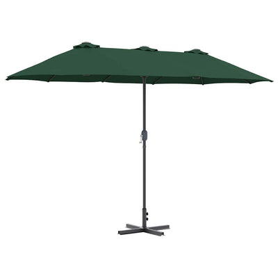 VidaXL parasol de jardin vert 370 x 197 x 239 cm polyester et aluminium