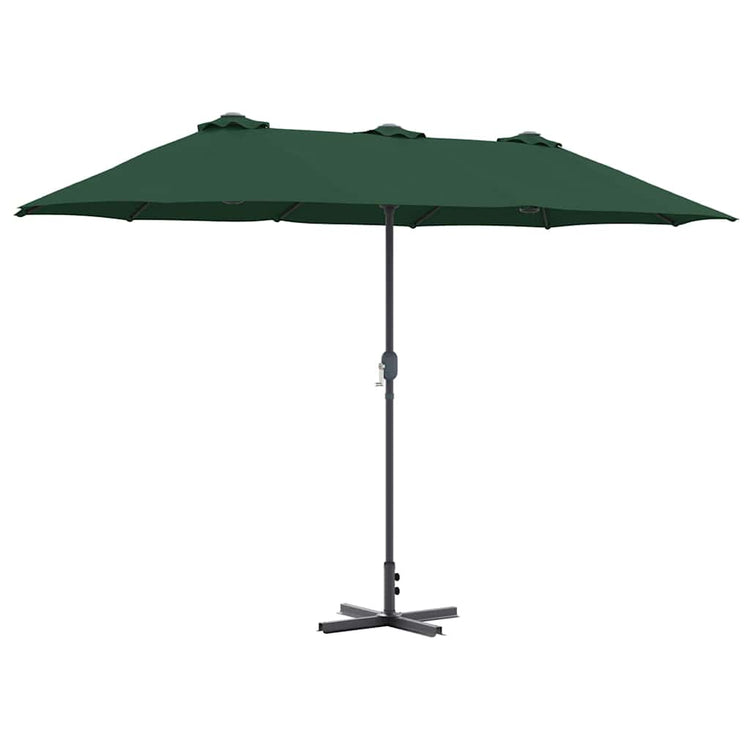 VidaXL parasol de jardin vert 370 x 197 x 239 cm polyester et aluminium