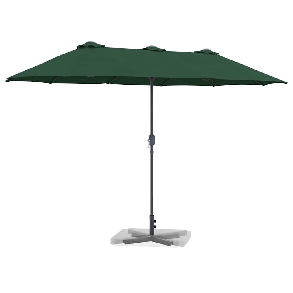 VidaXL parasol de jardin vert 370 x 197 x 239 cm polyester et aluminium