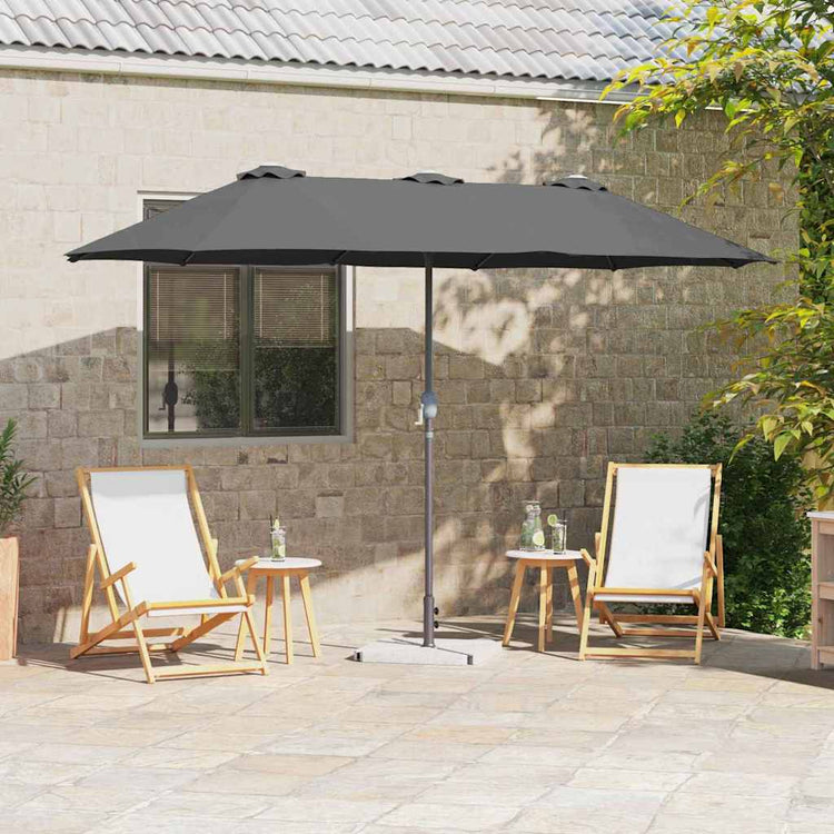 Vidaxxl parasol de jardin anthracite 370 x 197 x 239 cm polyester et aluminium