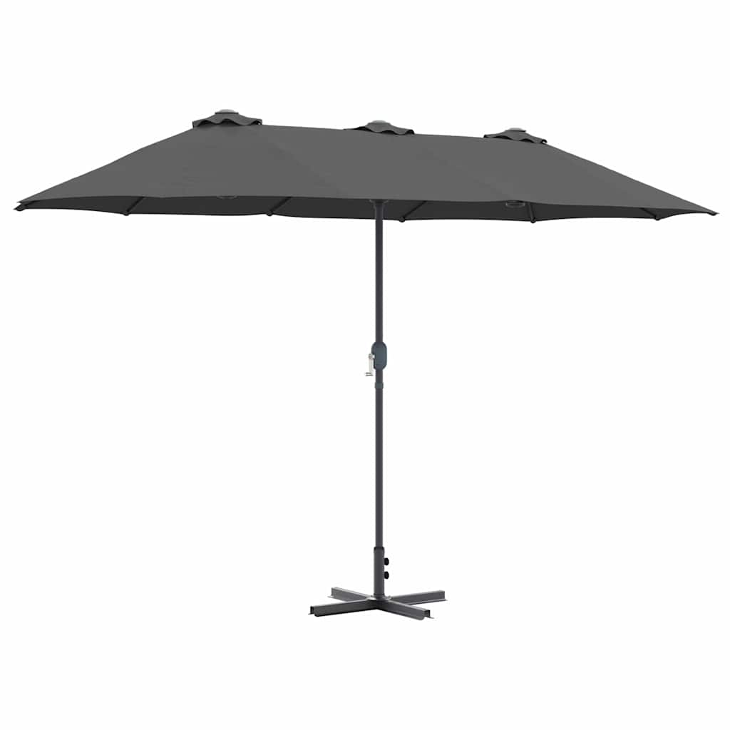 Vidaxxl parasol de jardin anthracite 370 x 197 x 239 cm polyester et aluminium