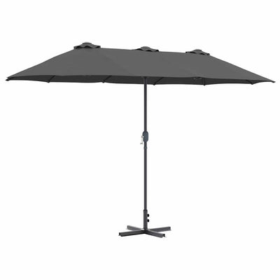 Vidaxxl parasol de jardin anthracite 370 x 197 x 239 cm polyester et aluminium