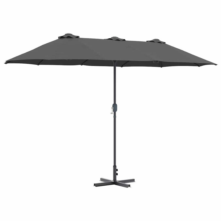 Vidaxxl parasol de jardin anthracite 370 x 197 x 239 cm polyester et aluminium
