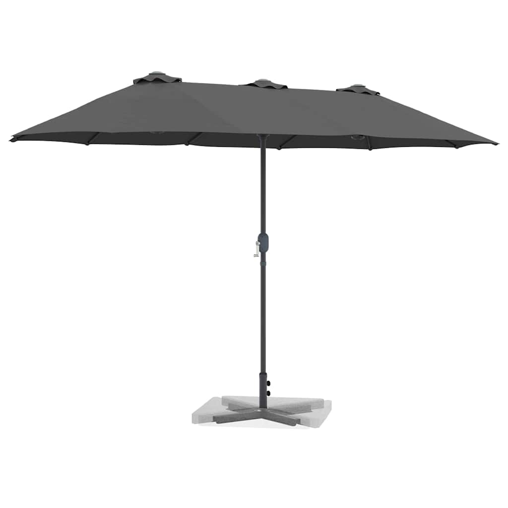 Vidaxxl parasol de jardin anthracite 370 x 197 x 239 cm polyester et aluminium