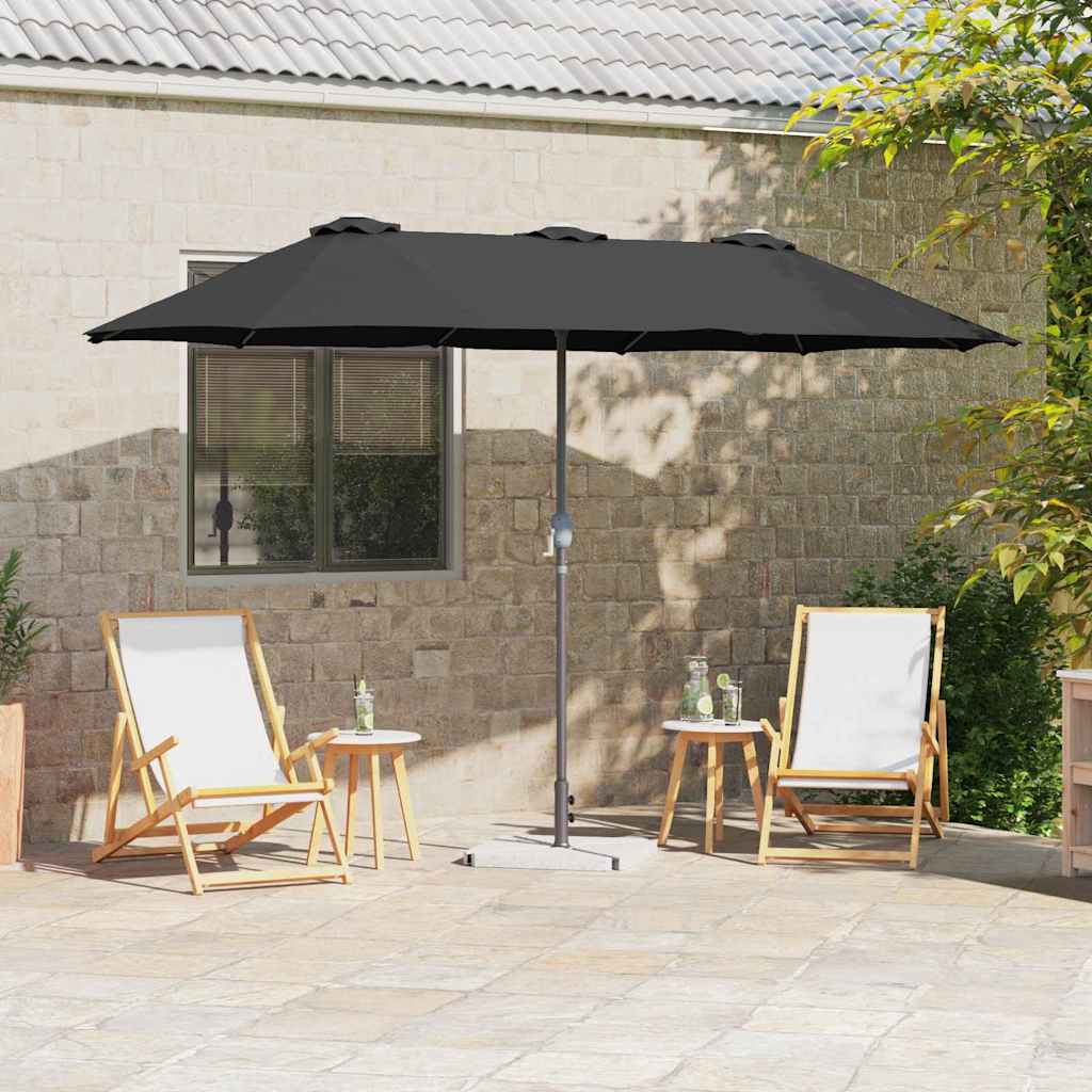 Vidaxx parasol de jardin noir 370 x 197 x 239 cm polyester et aluminium