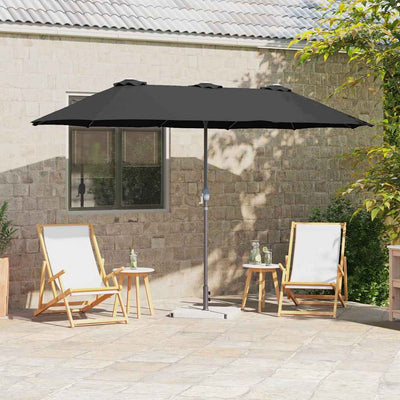 Vidaxx parasol de jardin noir 370 x 197 x 239 cm polyester et aluminium
