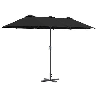 Vidaxx parasol de jardin noir 370 x 197 x 239 cm polyester et aluminium