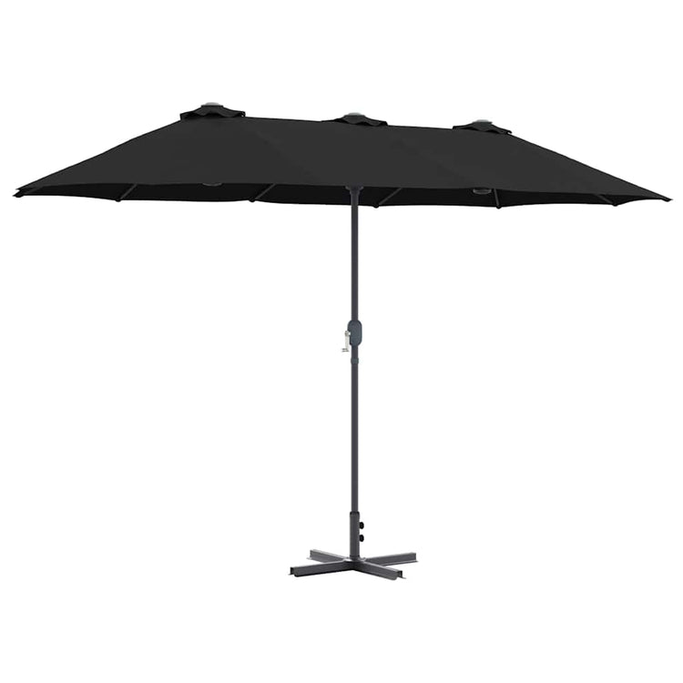 Vidaxx parasol de jardin noir 370 x 197 x 239 cm polyester et aluminium