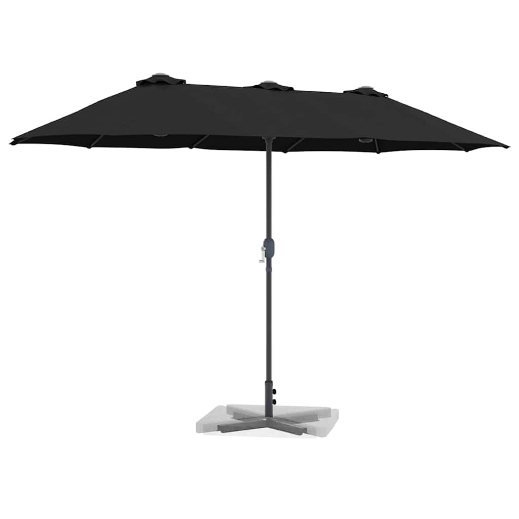 Vidaxx parasol de jardin noir 370 x 197 x 239 cm polyester et aluminium