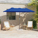 Vidaxxl parasol de jardin bleu azur 370 x 197 x 239 cm polyester et aluminium