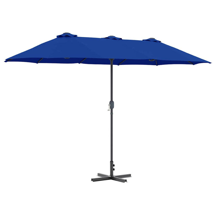 Vidaxxl parasol de jardin bleu azur 370 x 197 x 239 cm polyester et aluminium
