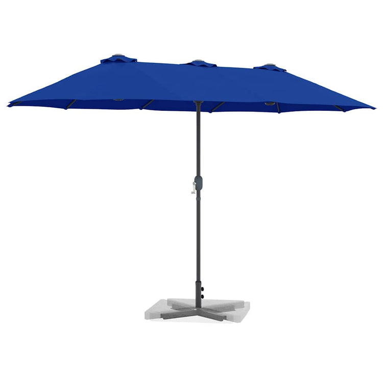 Vidaxxl parasol de jardin bleu azur 370 x 197 x 239 cm polyester et aluminium