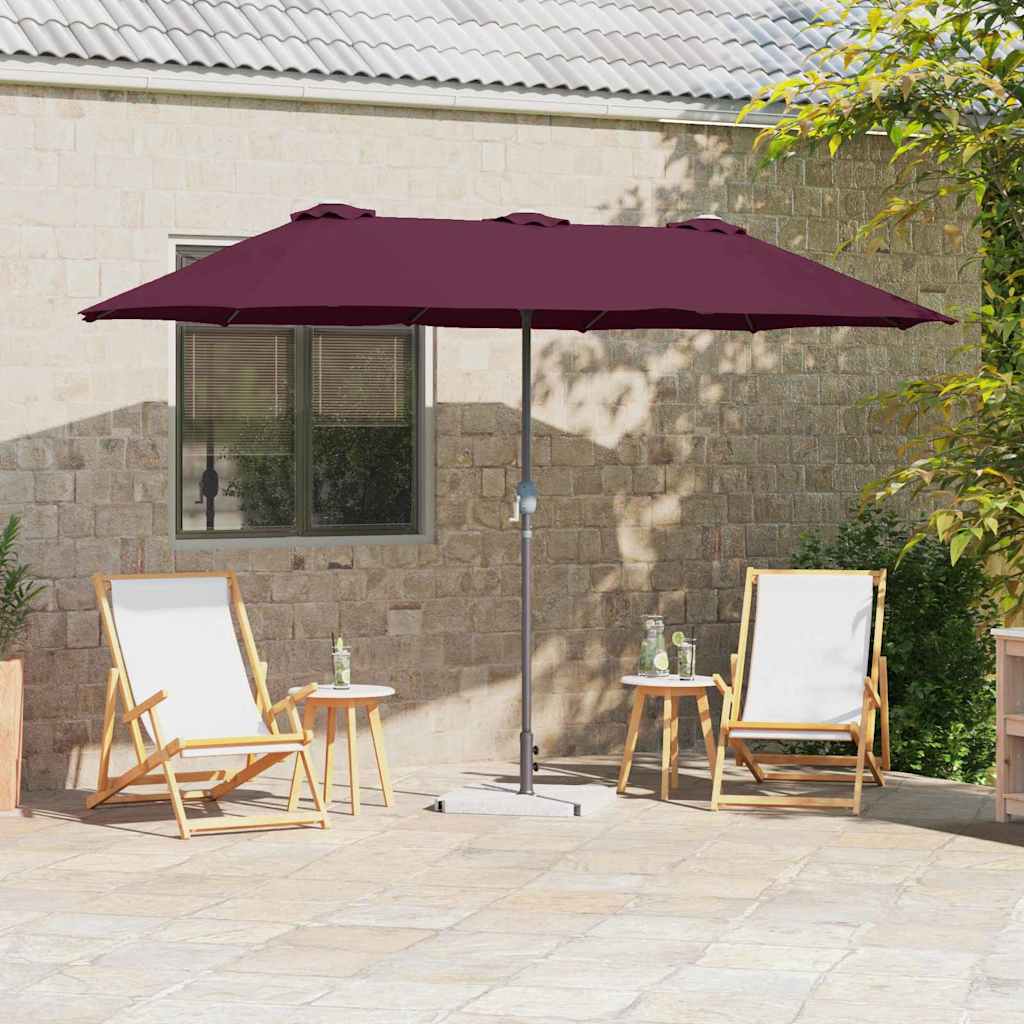 VidaXL parasol de jardin rouge bordeaux 370 x 197 x 239 cm